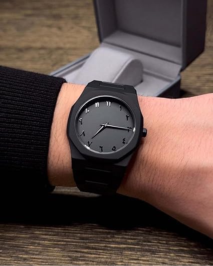 Matte Black Analog Wristwatch with Eastern Arabic Dial - FylorMatte Black Analog Wristwatch with Eastern Arabic DialKids