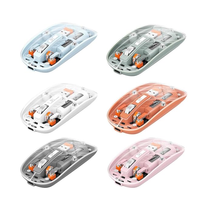 Transparent Mouse Rechargeable Mouse High-end 1600 Moving Speed Adjustable Silent Switch Type-C One-Key for Desktop - FylorTransparent Mouse Rechargeable Mouse High-end 1600 Moving Speed Adjustable Silent Switch Type-C One-Key for DesktopComputer Mouse